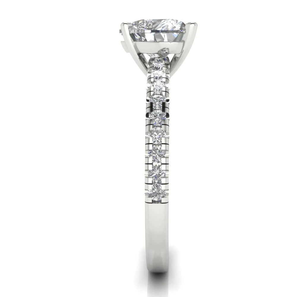 Delicate Pavé Accent Solitaire Ring