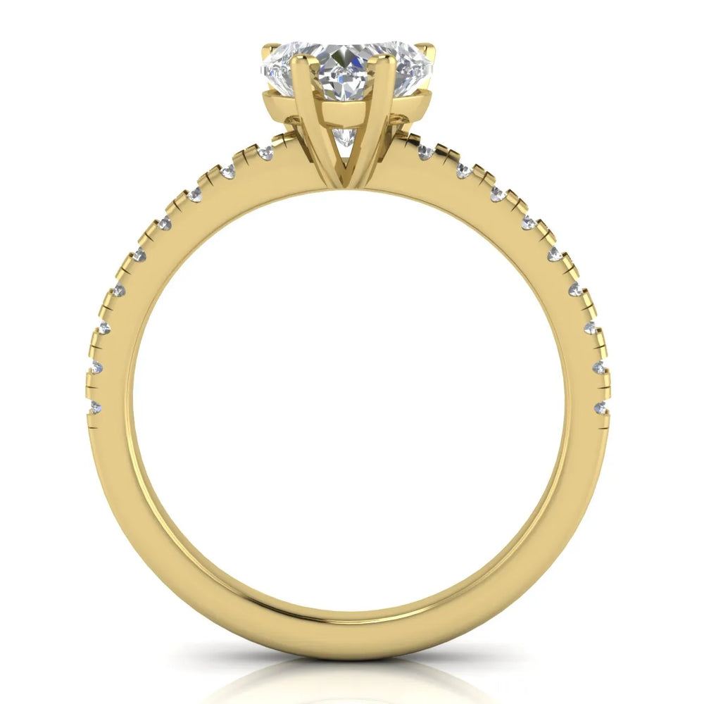 Delicate Pavé Accent Solitaire Ring