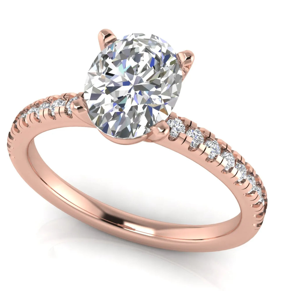 Delicate Pavé Accent Solitaire Ring