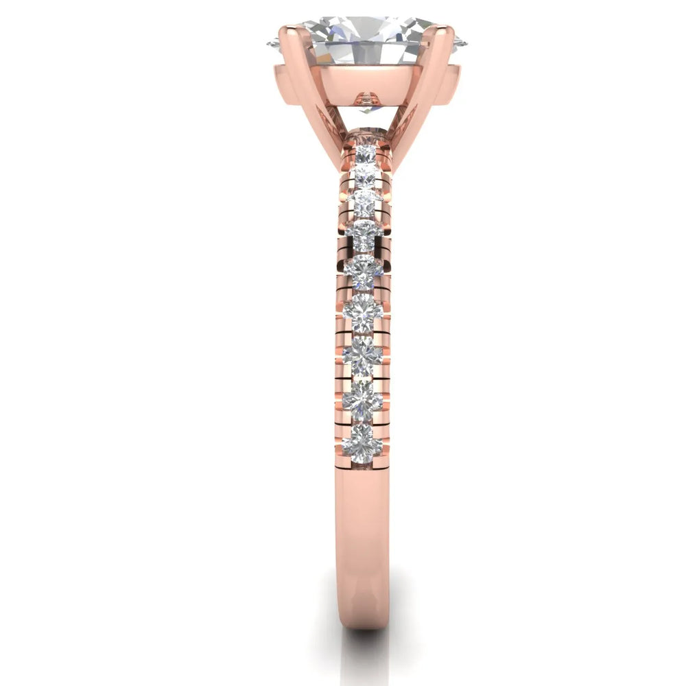 Delicate Pavé Accent Solitaire Ring
