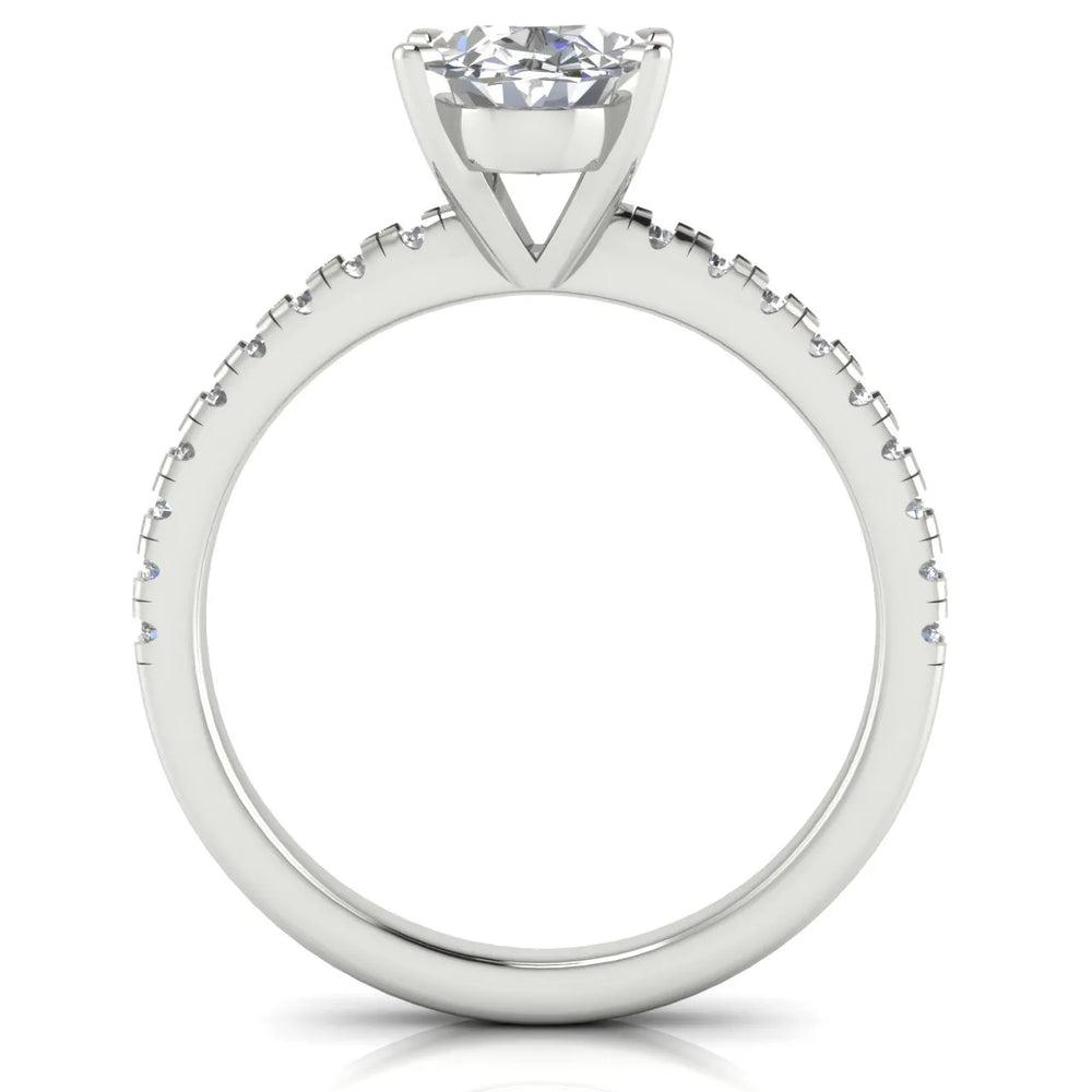 Delicate Pavé Accent Solitaire Ring