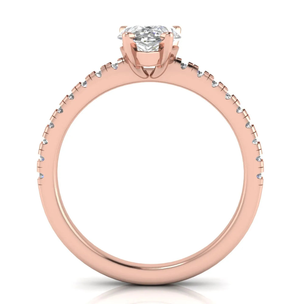 Delicate Pavé Accent Solitaire Ring