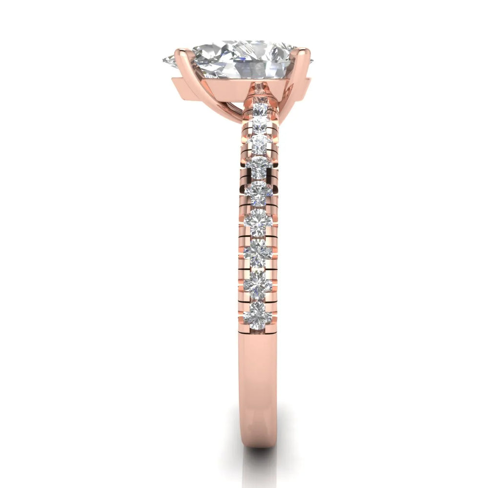 Delicate Pavé Accent Solitaire Ring