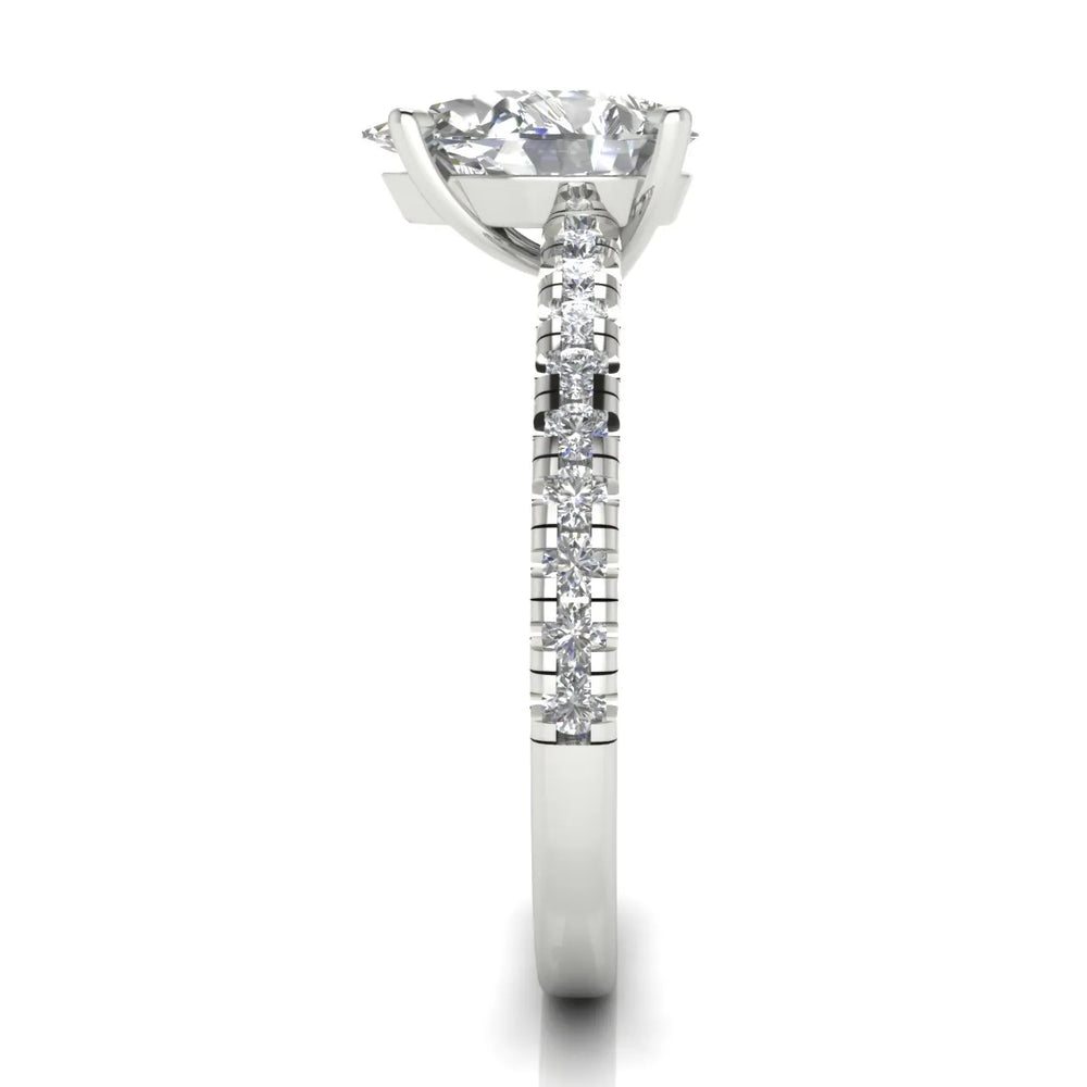 Delicate Pavé Accent Solitaire Ring