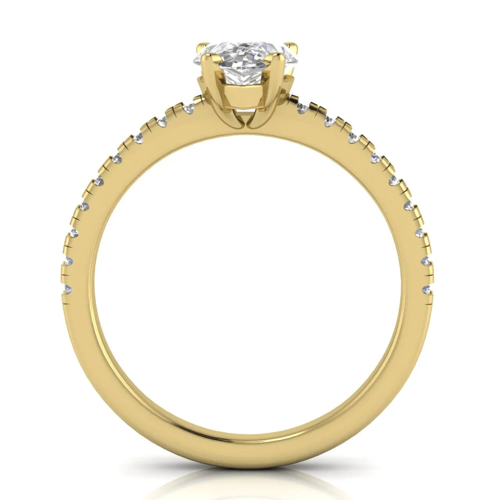 Delicate Pavé Accent Solitaire Ring