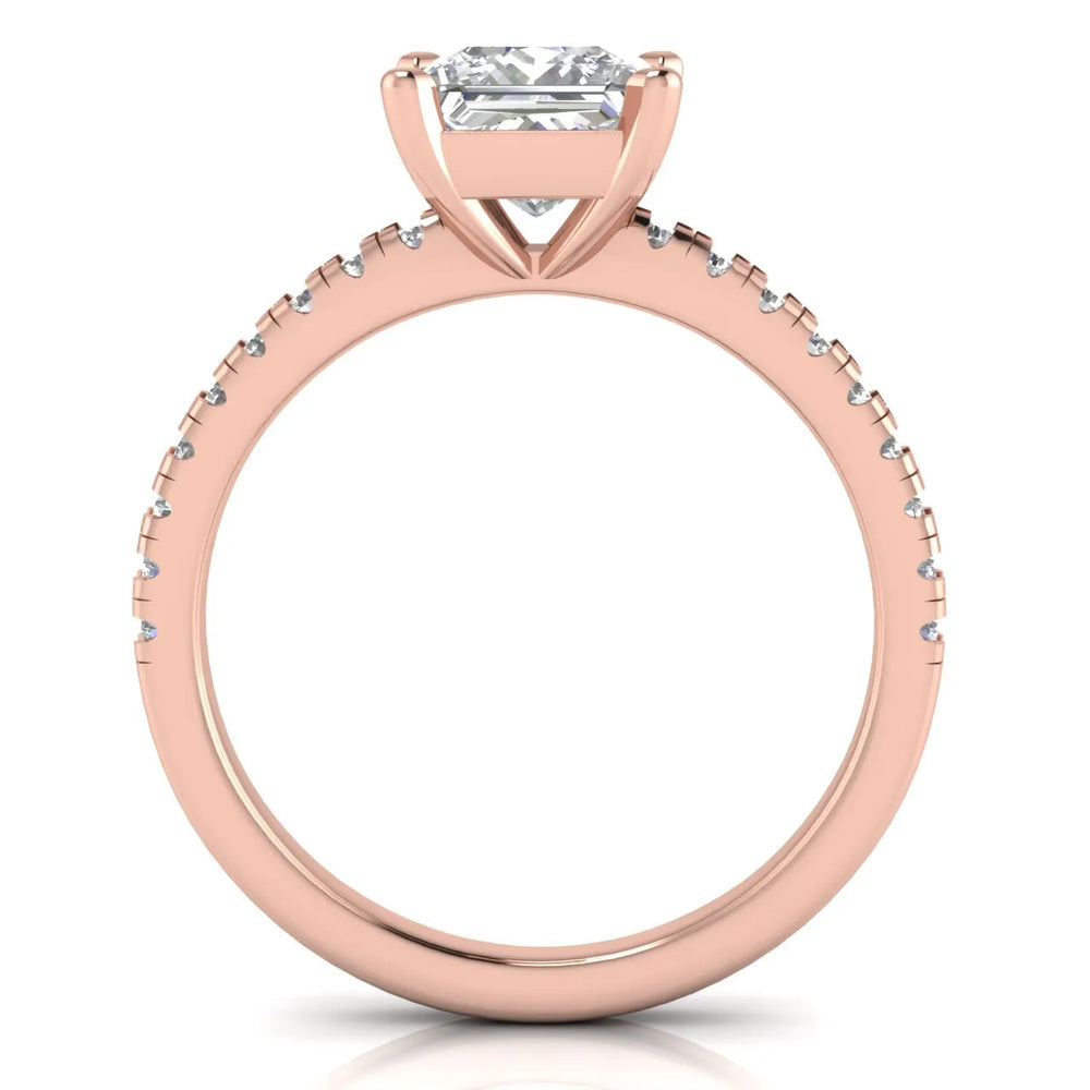 Delicate Pavé Accent Solitaire Ring