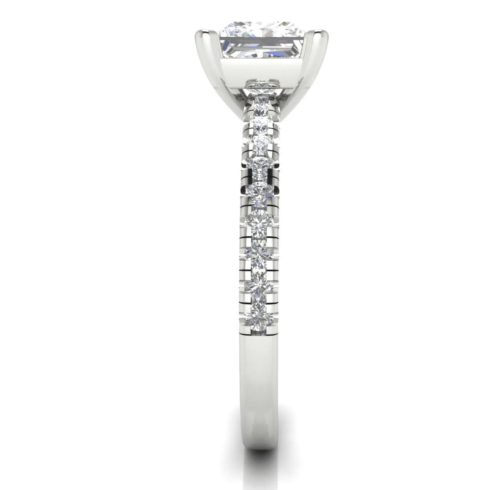 Delicate Pavé Accent Solitaire Ring