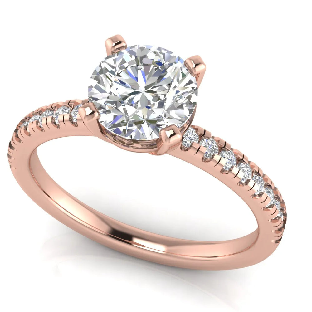 Delicate Pavé Accent Solitaire Ring