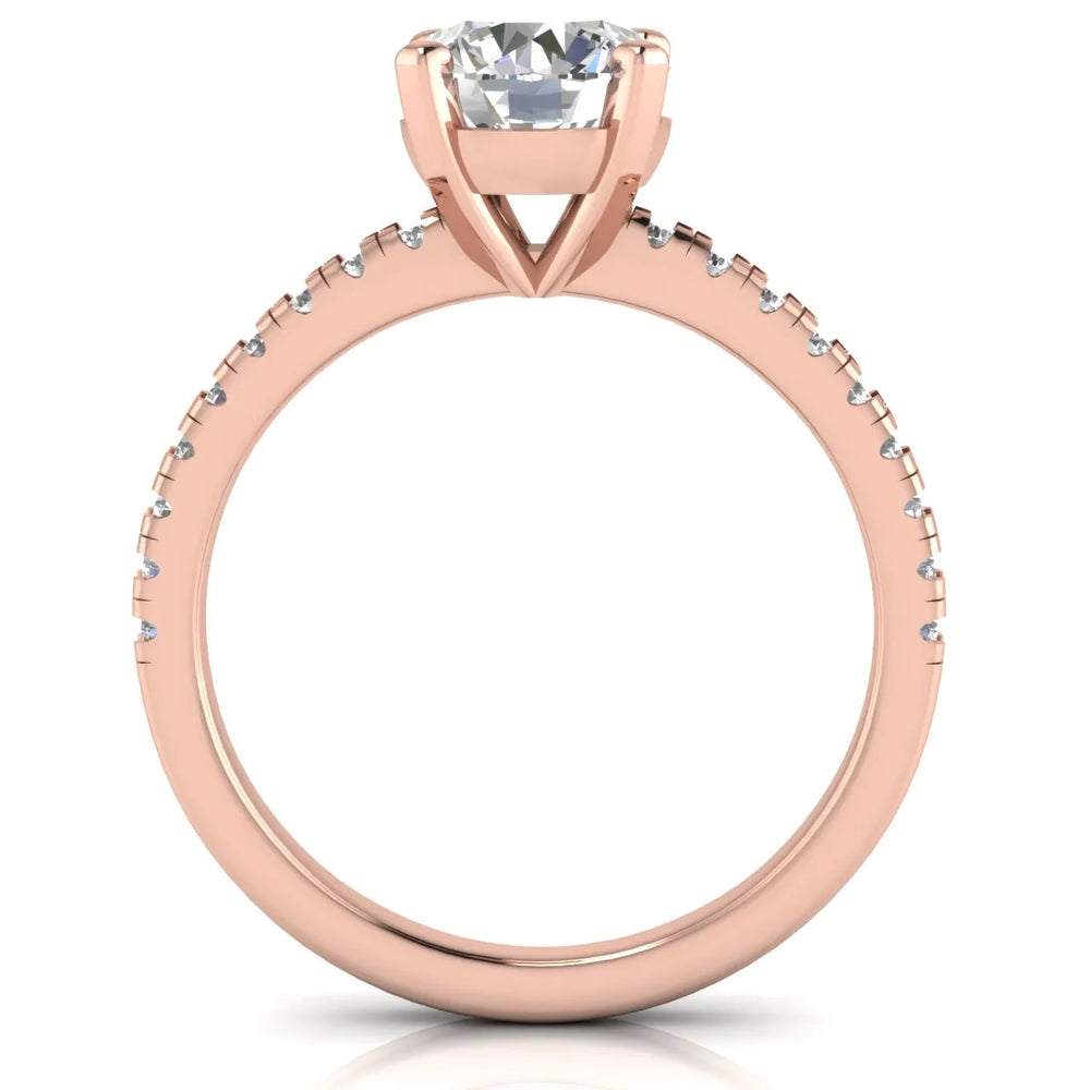 Delicate Pavé Accent Solitaire Ring