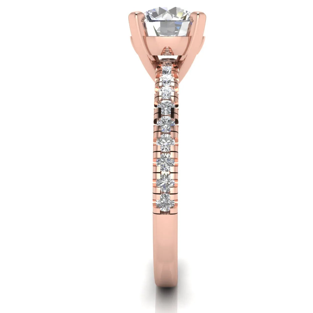 Delicate Pavé Accent Solitaire Ring
