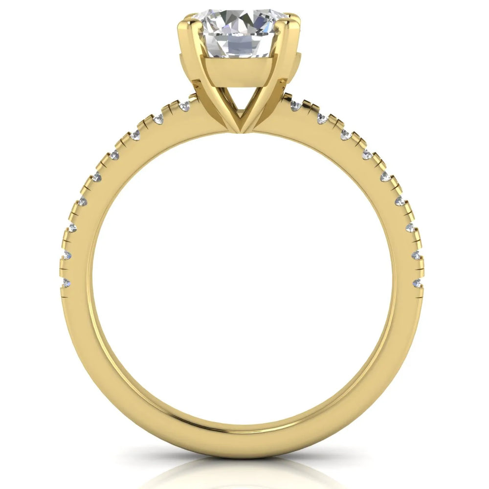 Delicate Pavé Accent Solitaire Ring