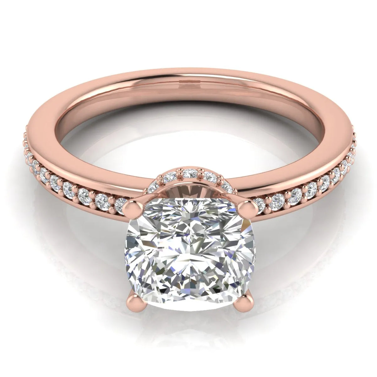 Delicate Pavé Accent Engagement Ring