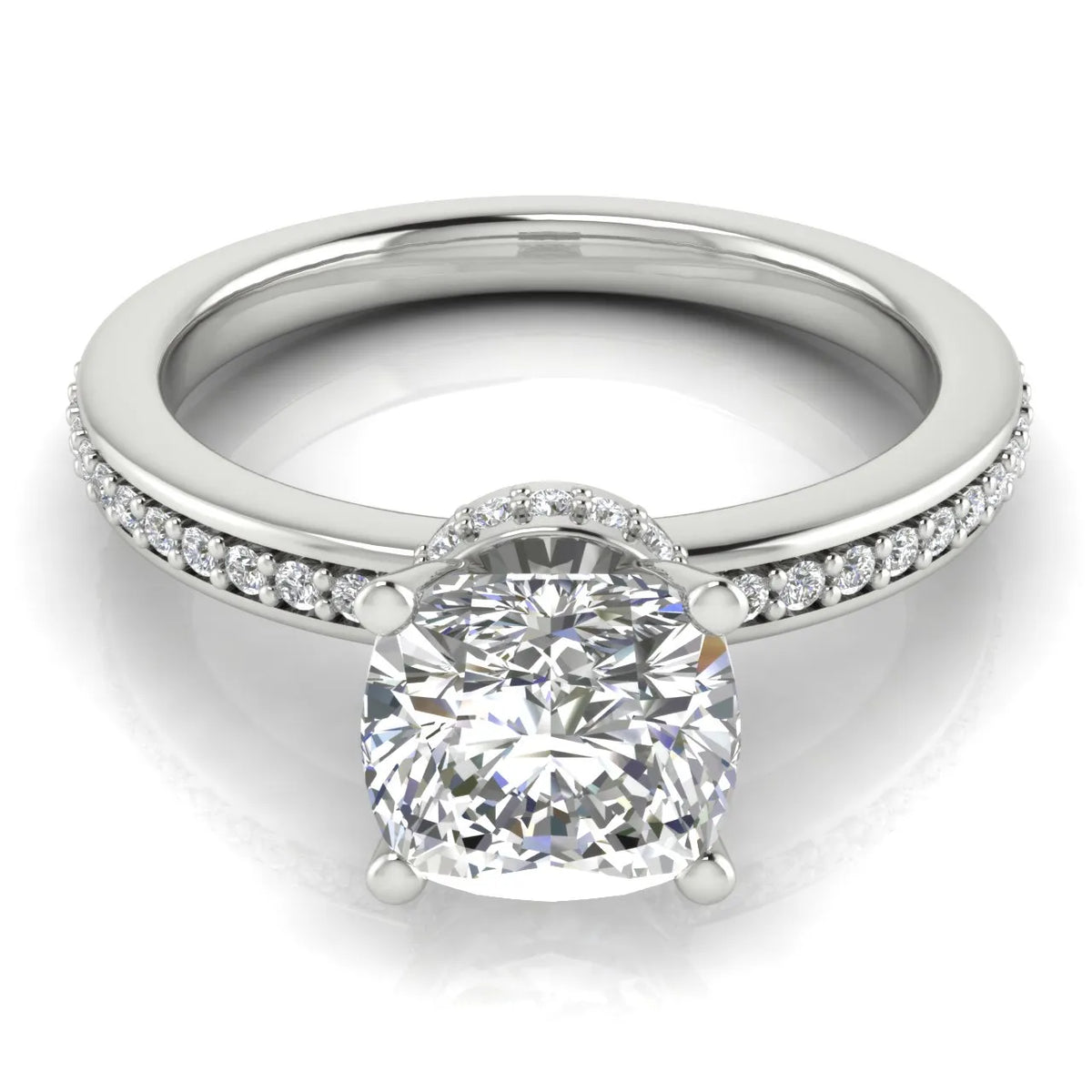 Delicate Pavé Accent Engagement Ring