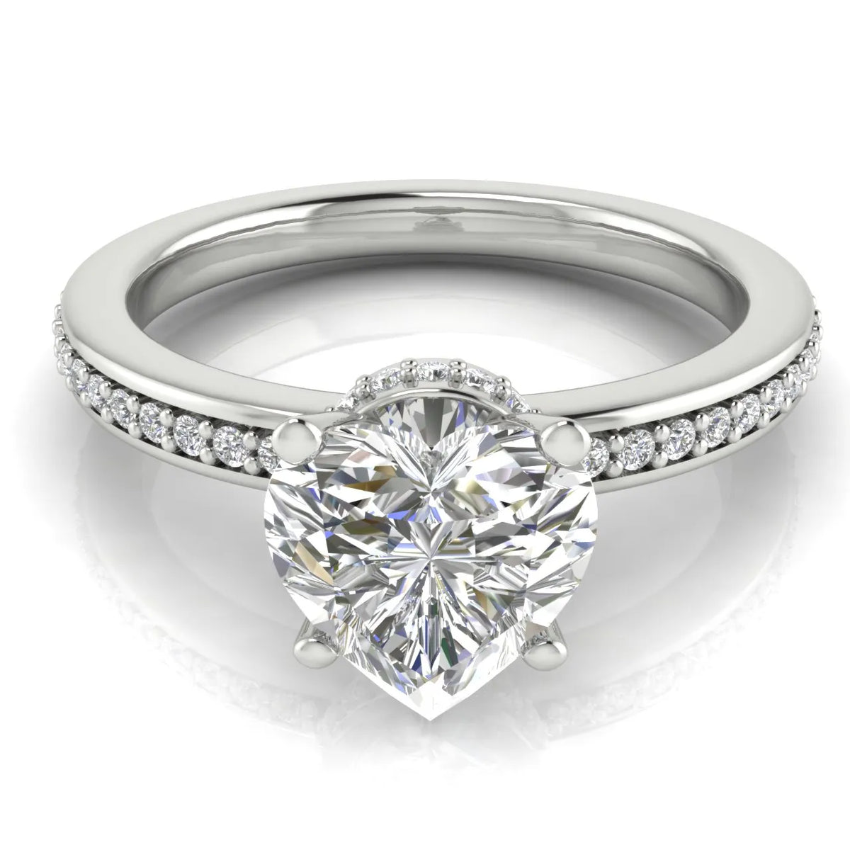 Delicate Pavé Accent Engagement Ring