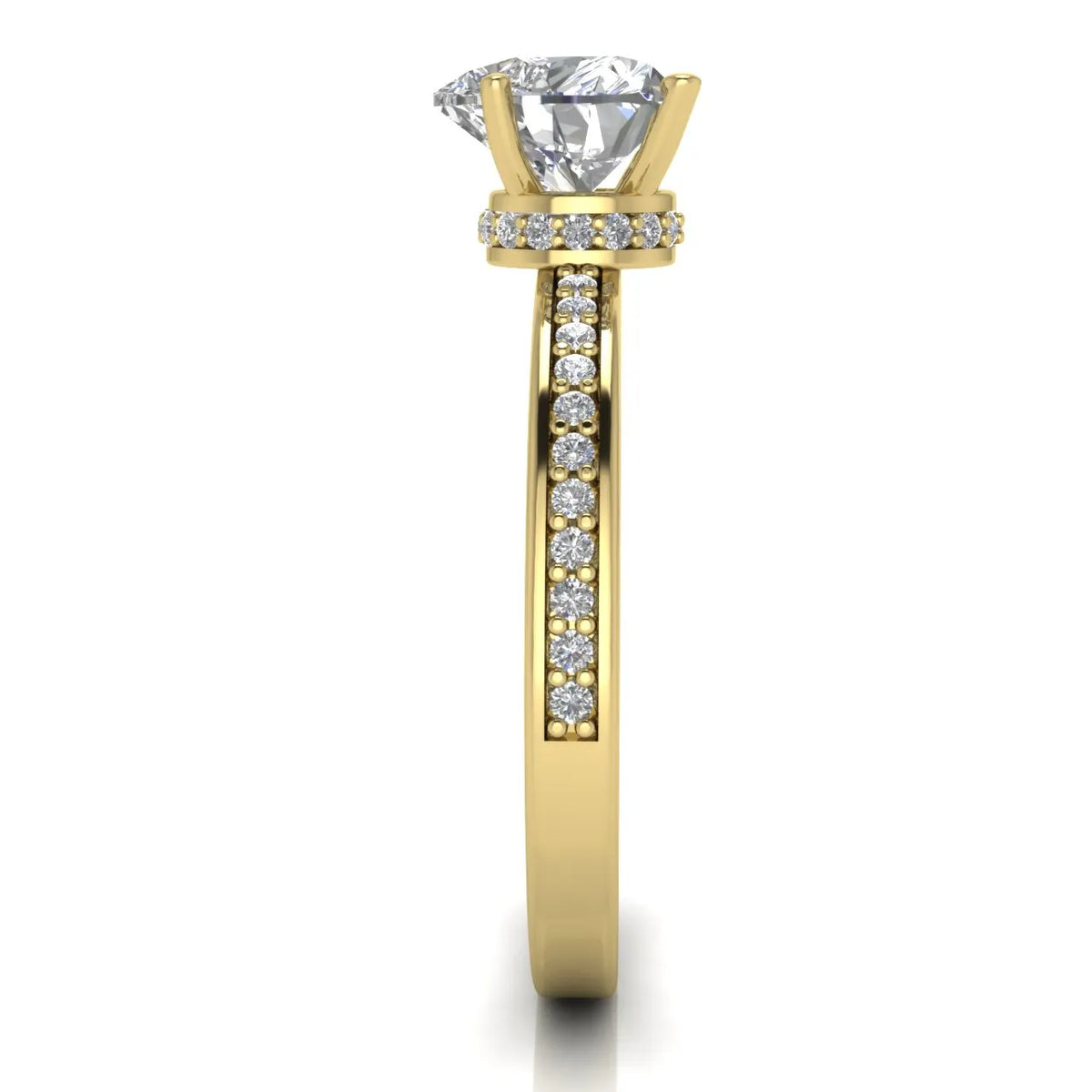 Delicate Pavé Accent Engagement Ring