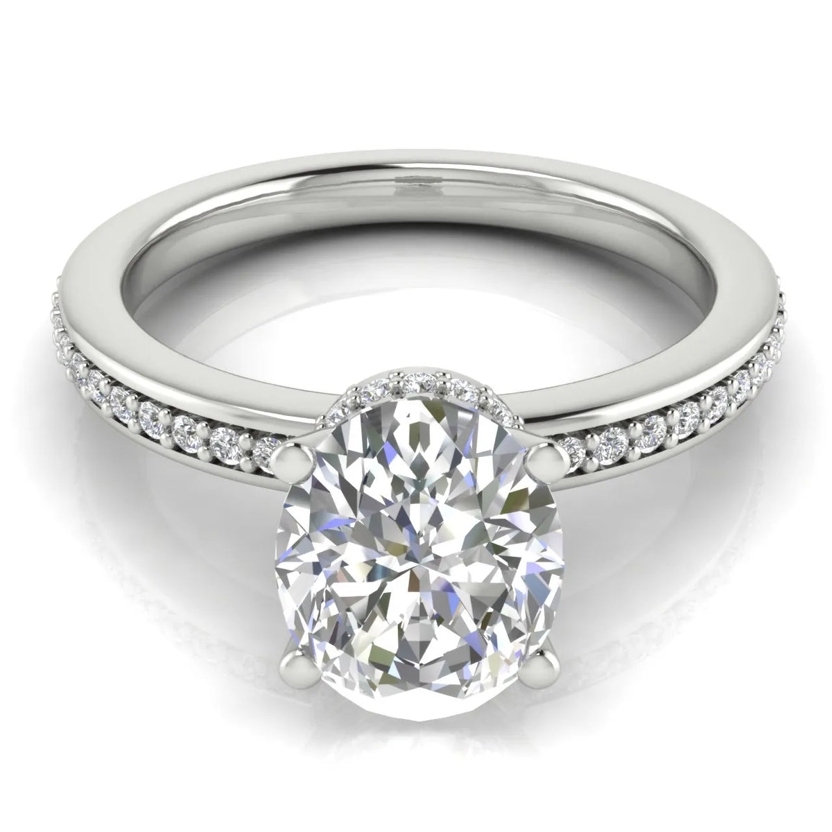 Delicate Pavé Accent Engagement Ring