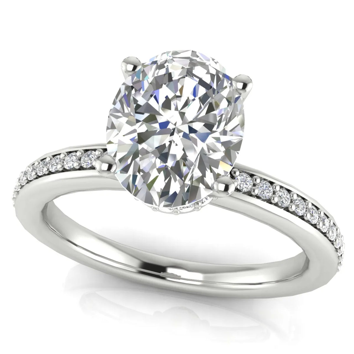 Delicate Pavé Accent Engagement Ring