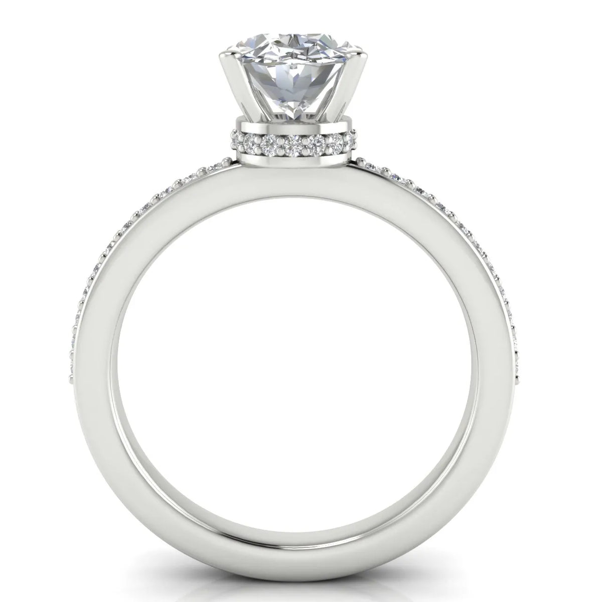 Delicate Pavé Accent Engagement Ring