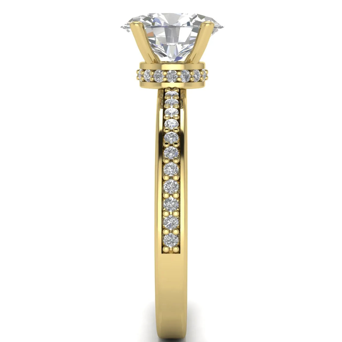 Delicate Pavé Accent Engagement Ring