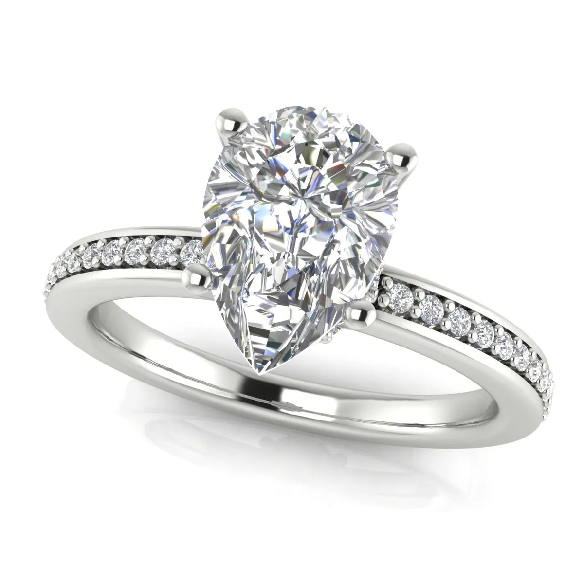 Delicate Pavé Accent Engagement Ring