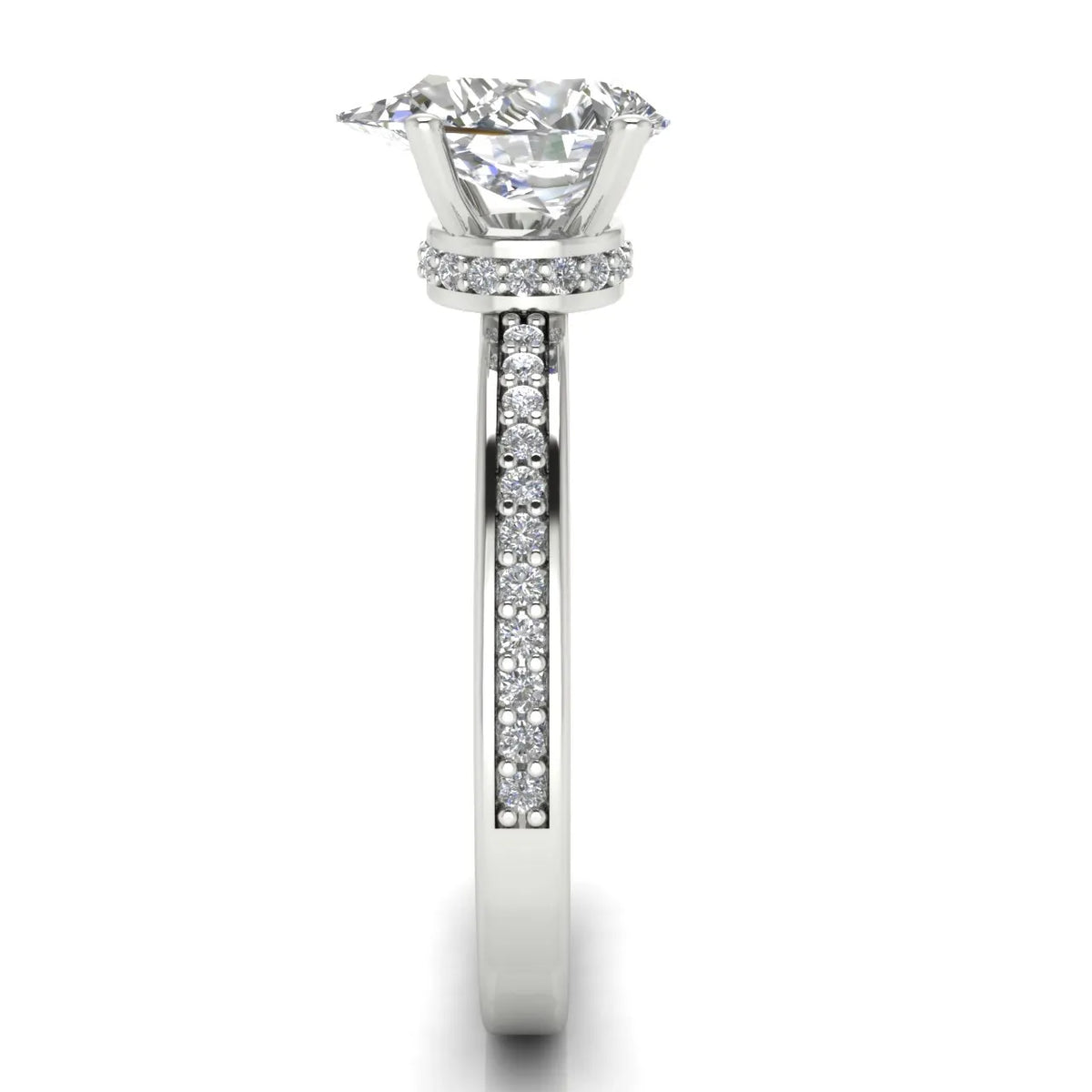 Delicate Pavé Accent Engagement Ring