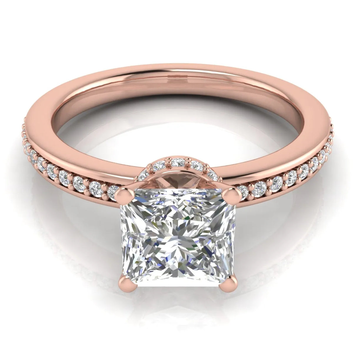Delicate Pavé Accent Engagement Ring
