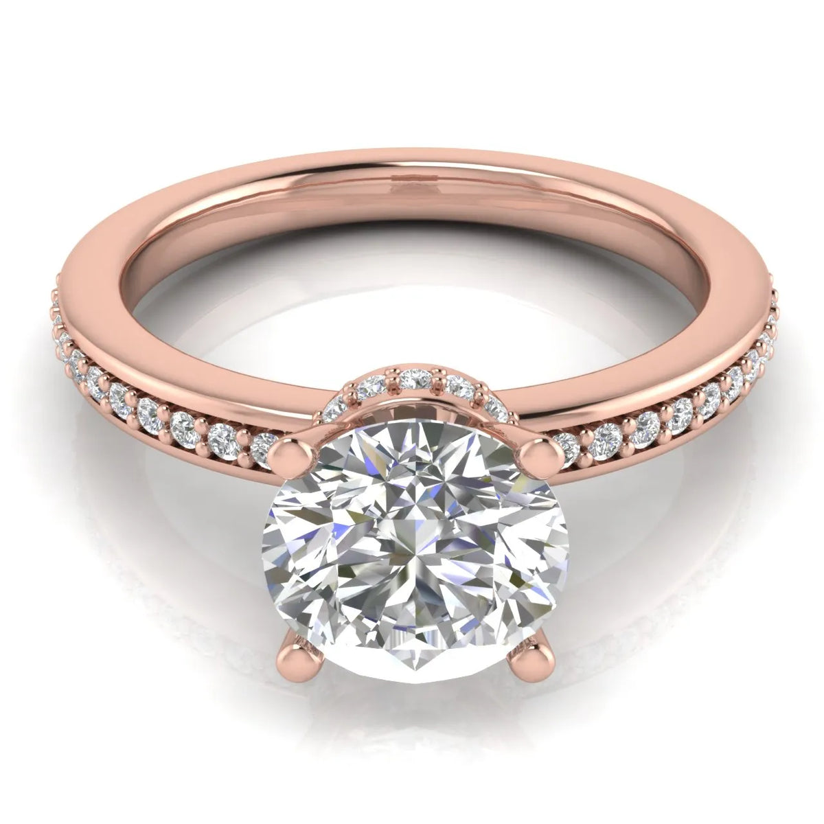 Delicate Pavé Accent Engagement Ring