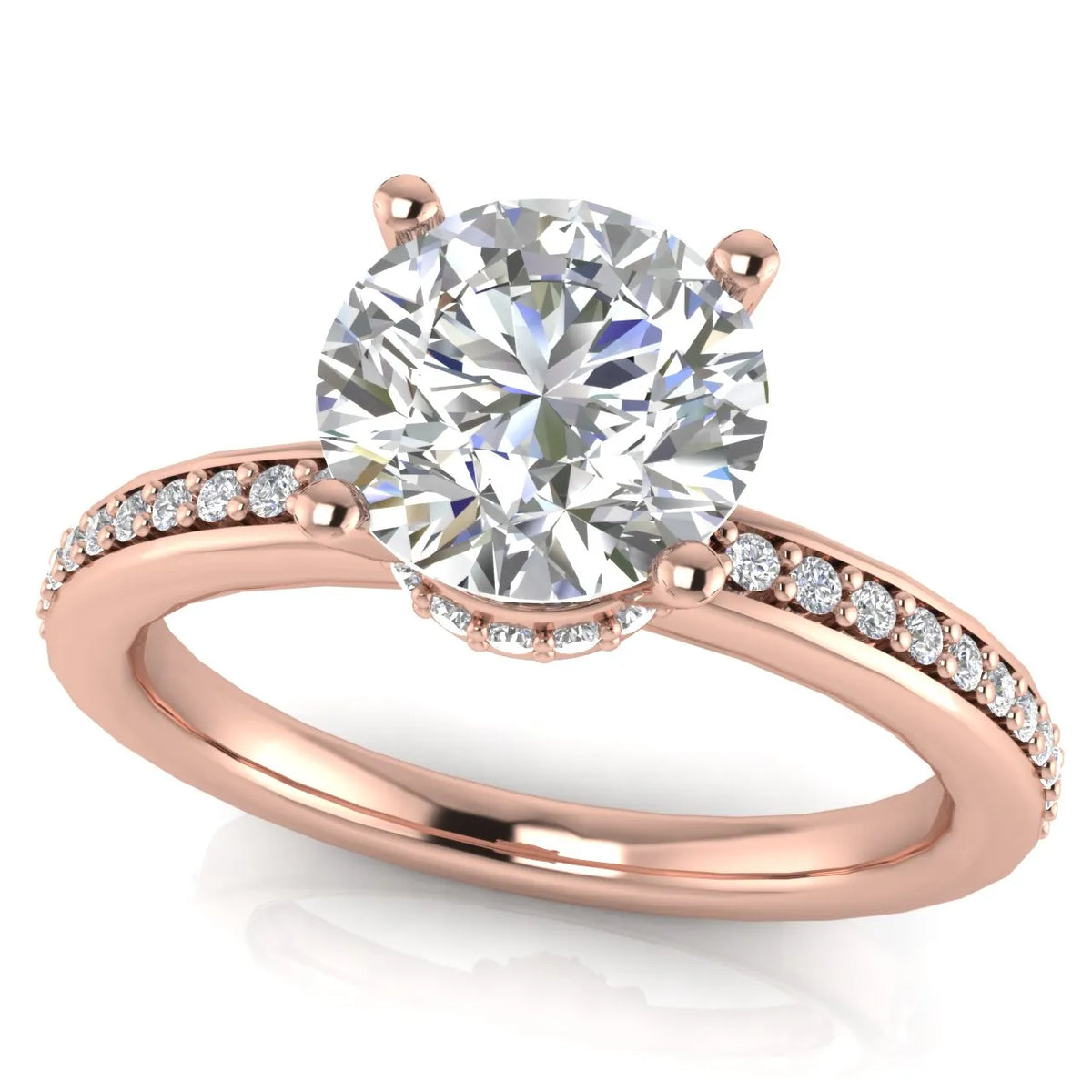 Delicate Pavé Accent Engagement Ring