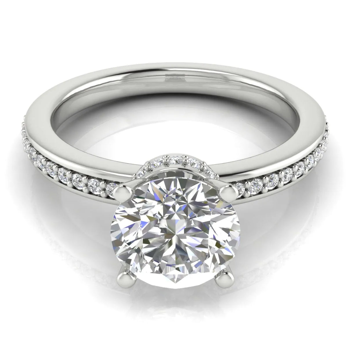Delicate Pavé Accent Engagement Ring