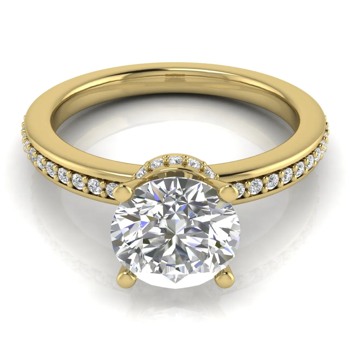 Delicate Pavé Accent Engagement Ring