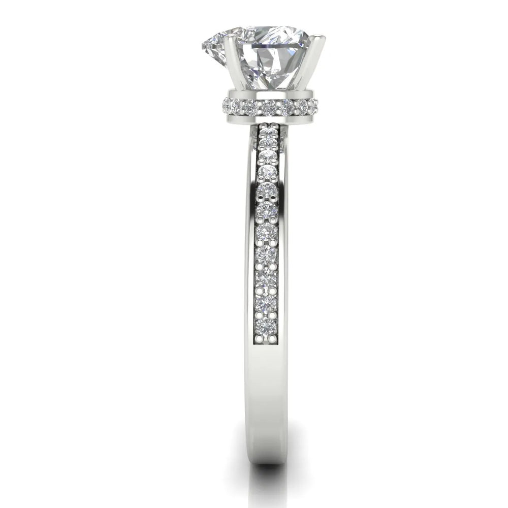 Delicate Pavé Accent Engagement Ring
