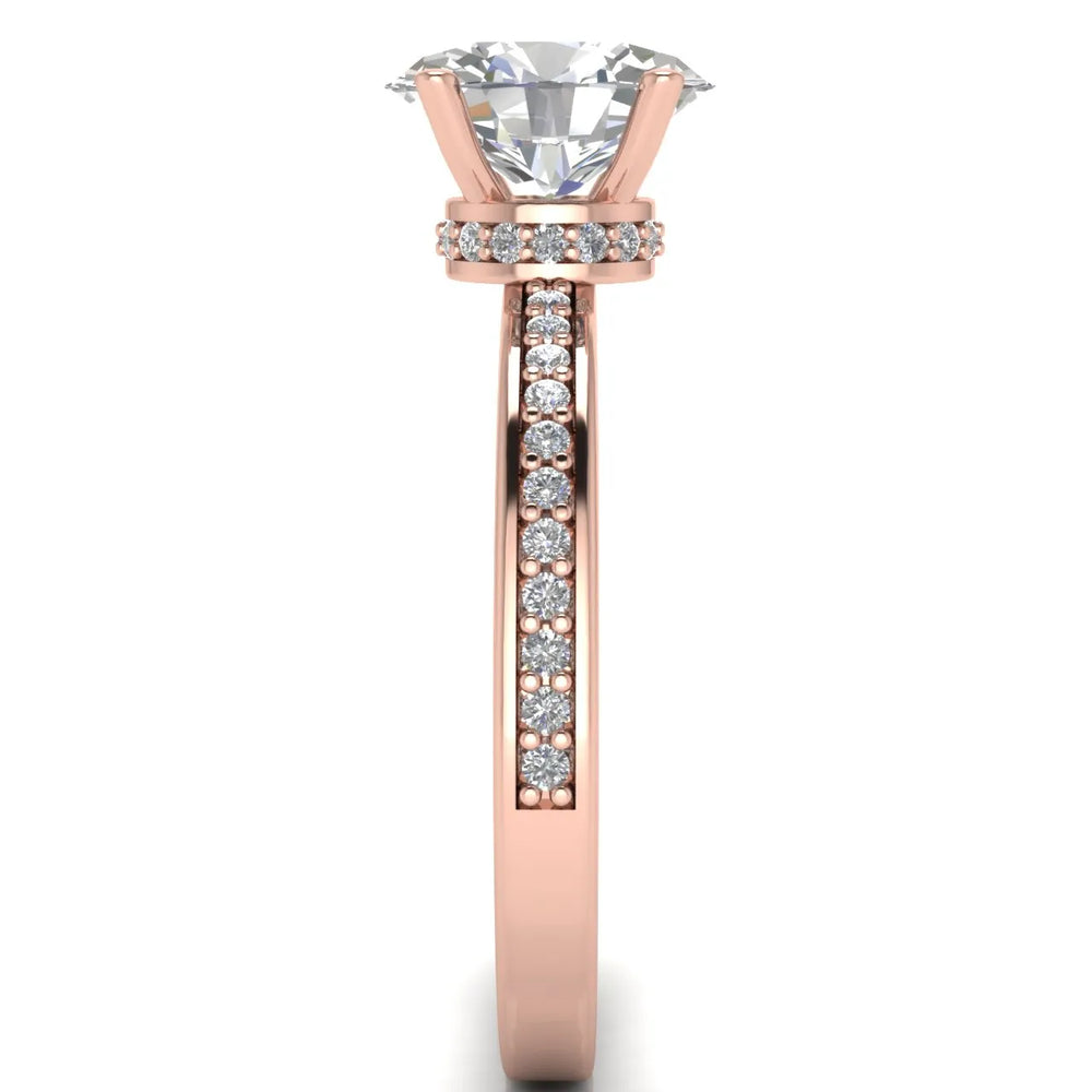 Delicate Pavé Accent Engagement Ring