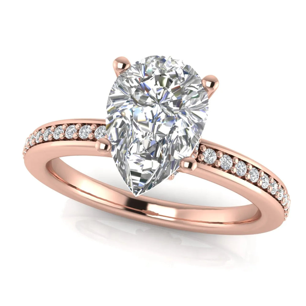 Delicate Pavé Accent Engagement Ring