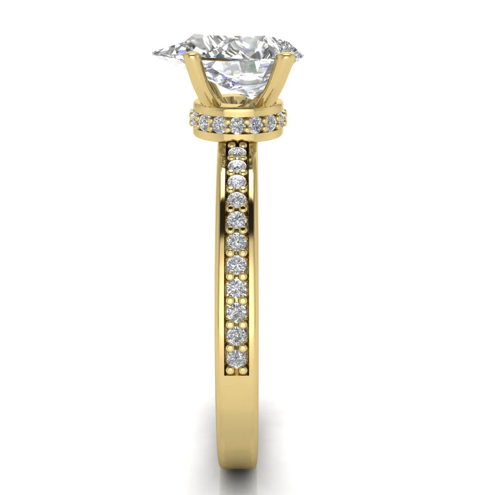Delicate Pavé Accent Engagement Ring