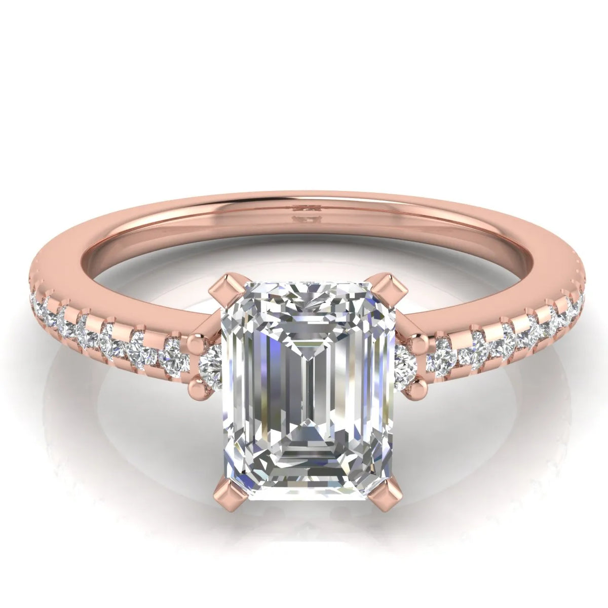 Classic Pavé Accent Solitaire Ring