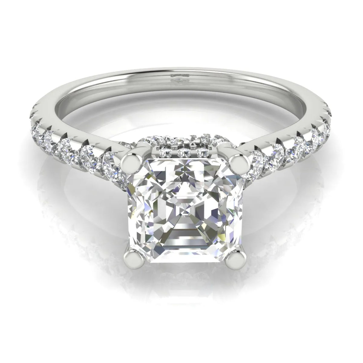 Classic Pavé Accent Solitaire Ring