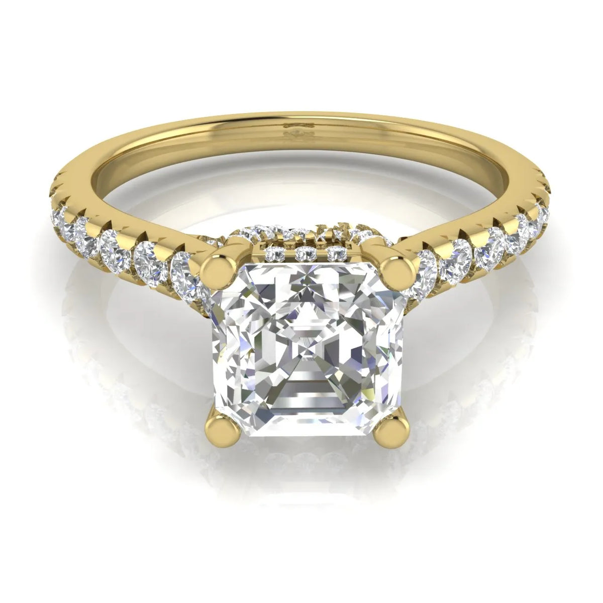 Classic Pavé Accent Solitaire Ring