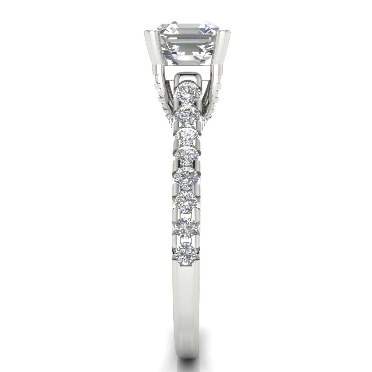 Classic Pavé Accent Solitaire Ring