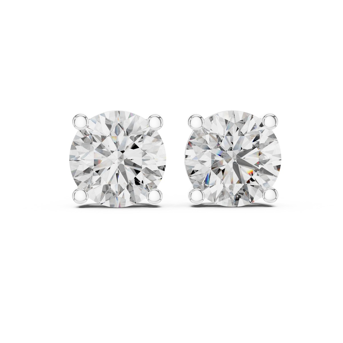 The Pure Sparkle Studs earring – (925 Sterling Silver) – Round (925 Sterling Silver)