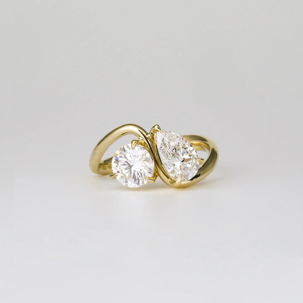 Toi Et Moi Pear & Round Cut Labgrown Engagement Ring