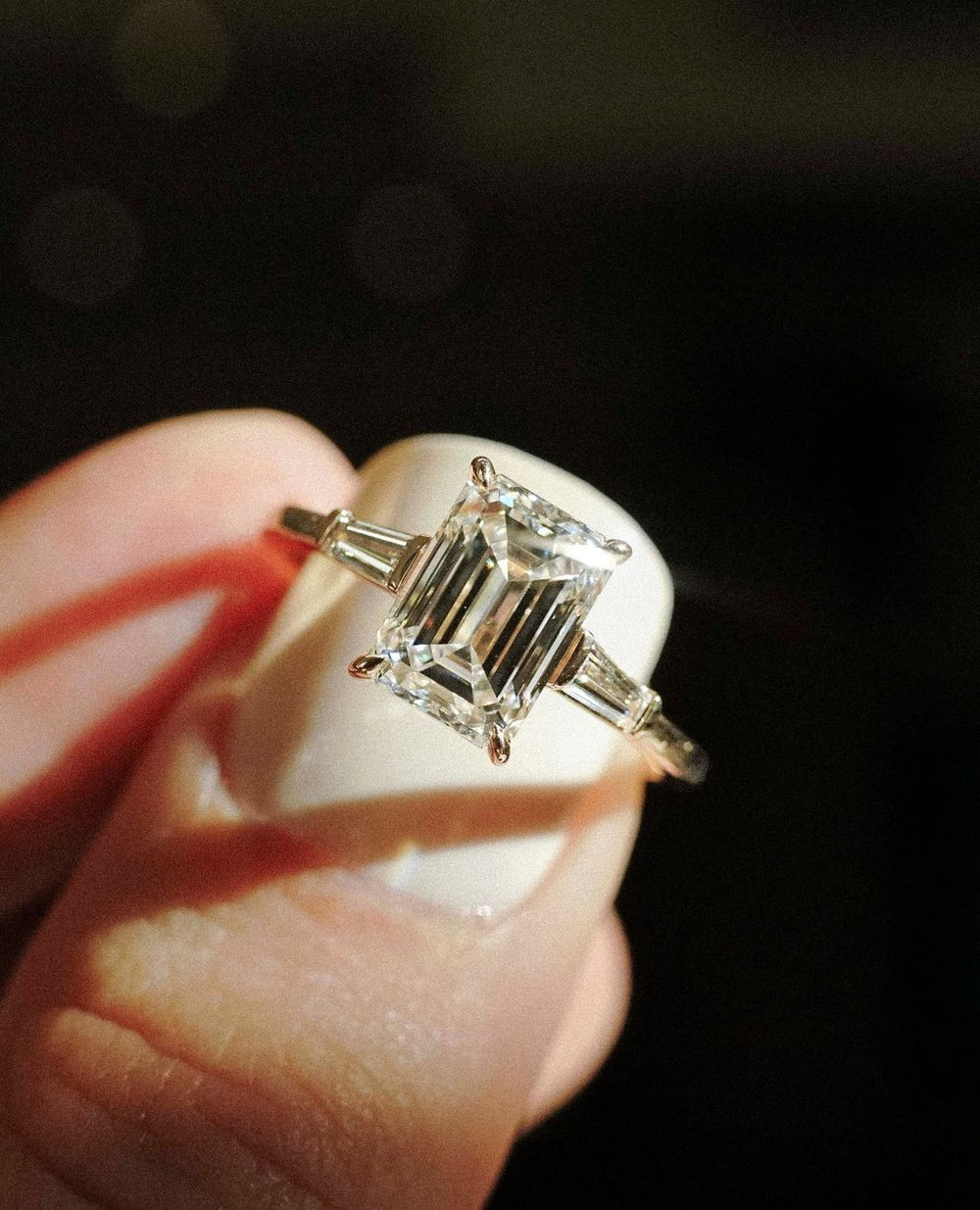 Emerald Cut Labgrown Engagement Ring