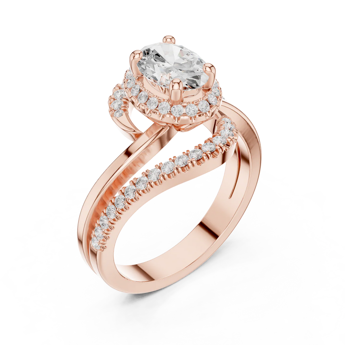 Eden Bypass Oval Diamond Engagement Ring
