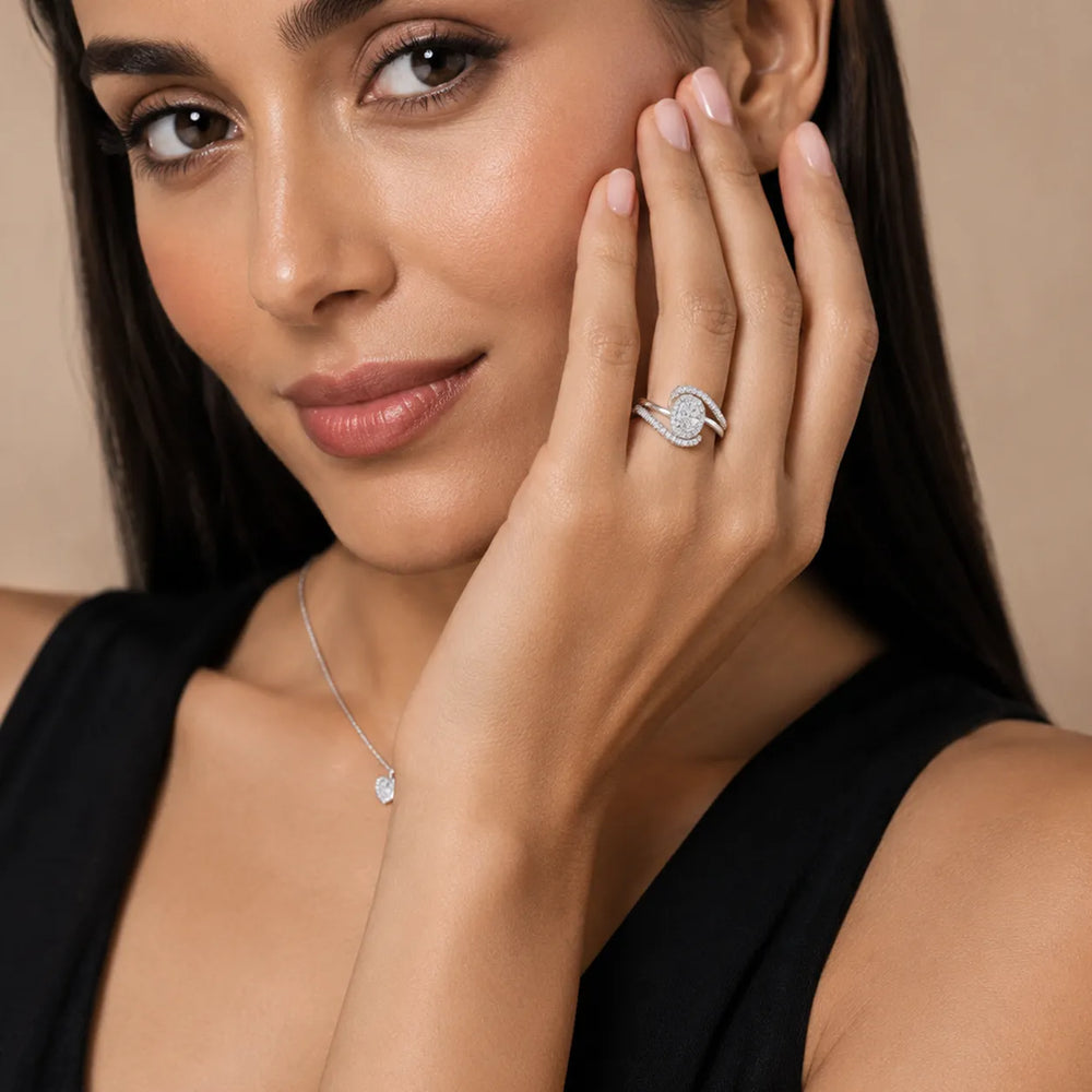 Eden Bypass Oval Diamond Engagement Ring