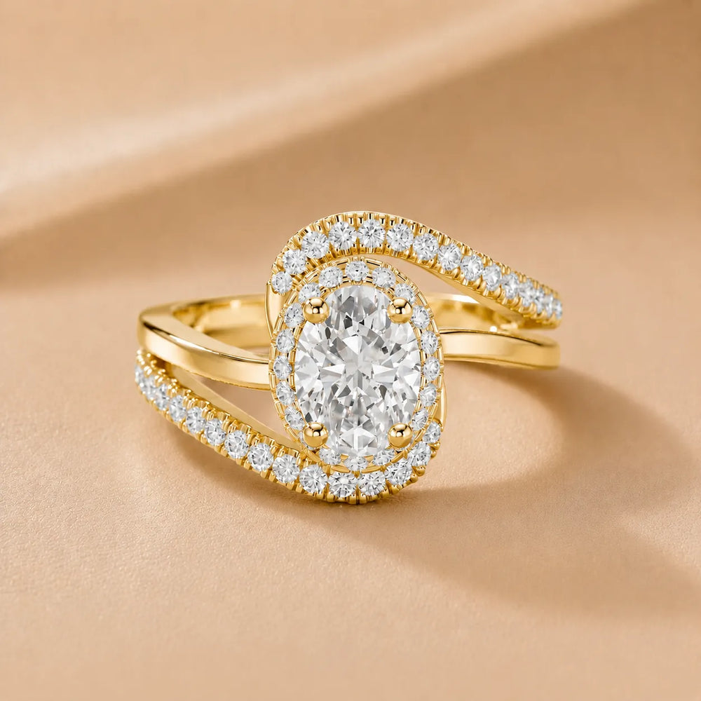 Eden Bypass Oval Diamond Engagement Ring