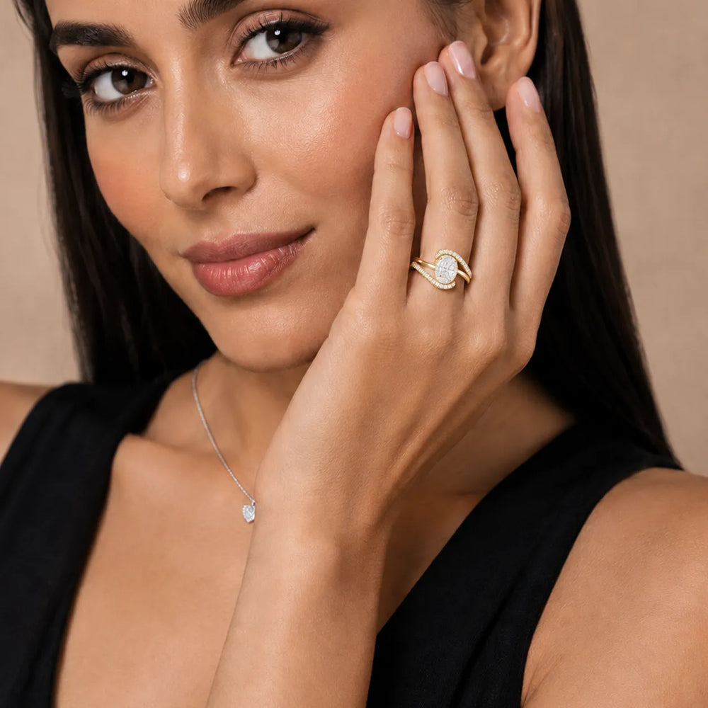 Eden Bypass Oval Diamond Engagement Ring