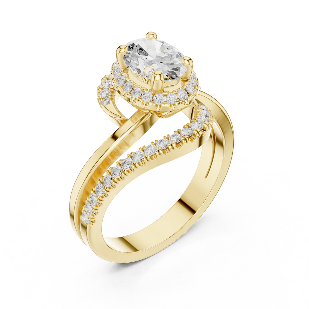 Eden Bypass Oval Diamond Engagement Ring
