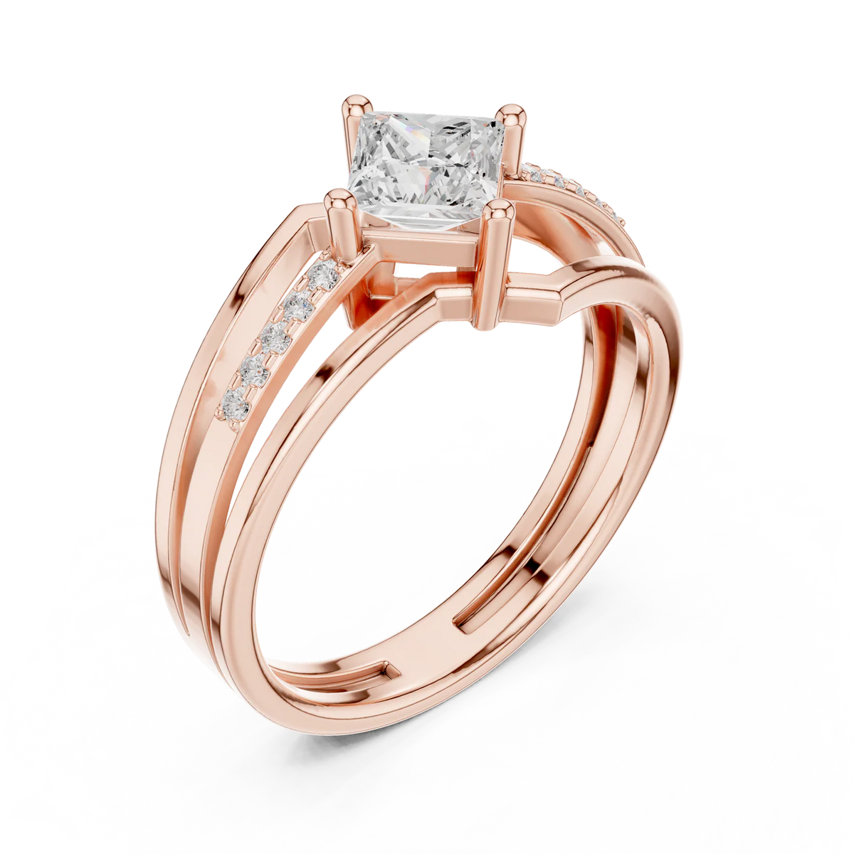 Eden Bypass Princess Diamond Engagement Ring