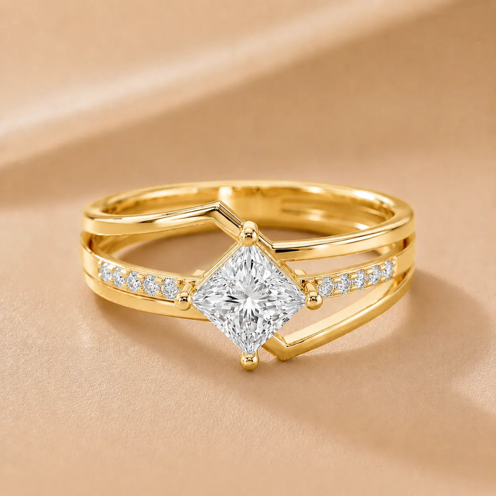 Eden Bypass Princess Diamond Engagement Ring