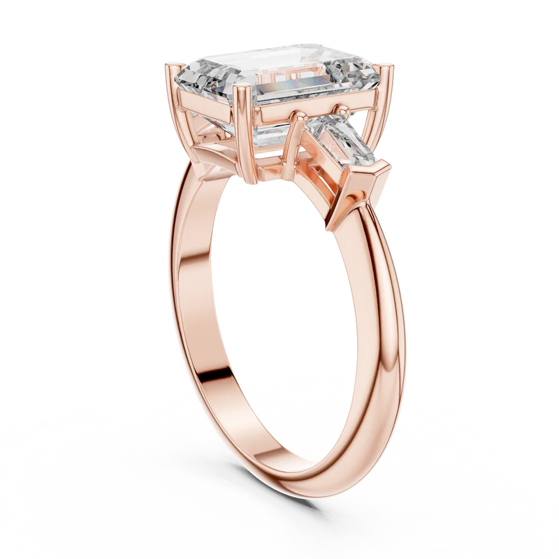 Emerald Elegance Ring with Customize baguette
