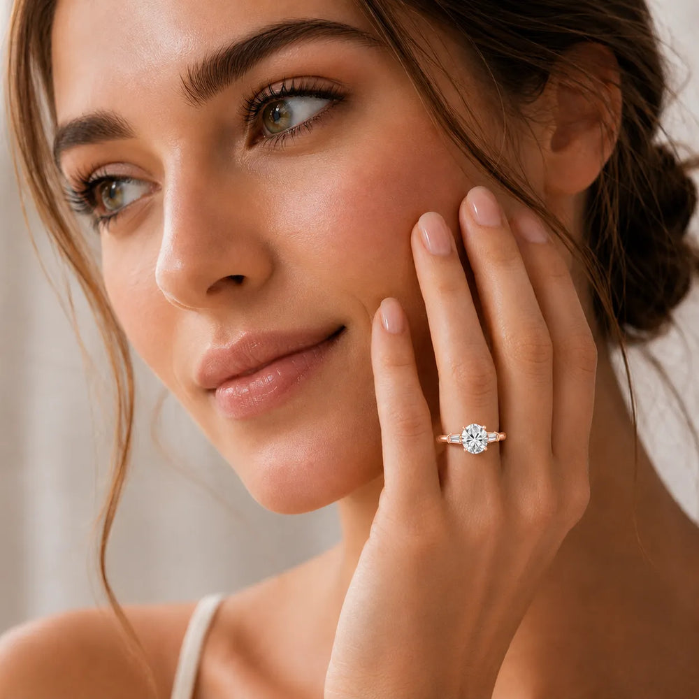 Emerald Elegance Ring with Customize baguette